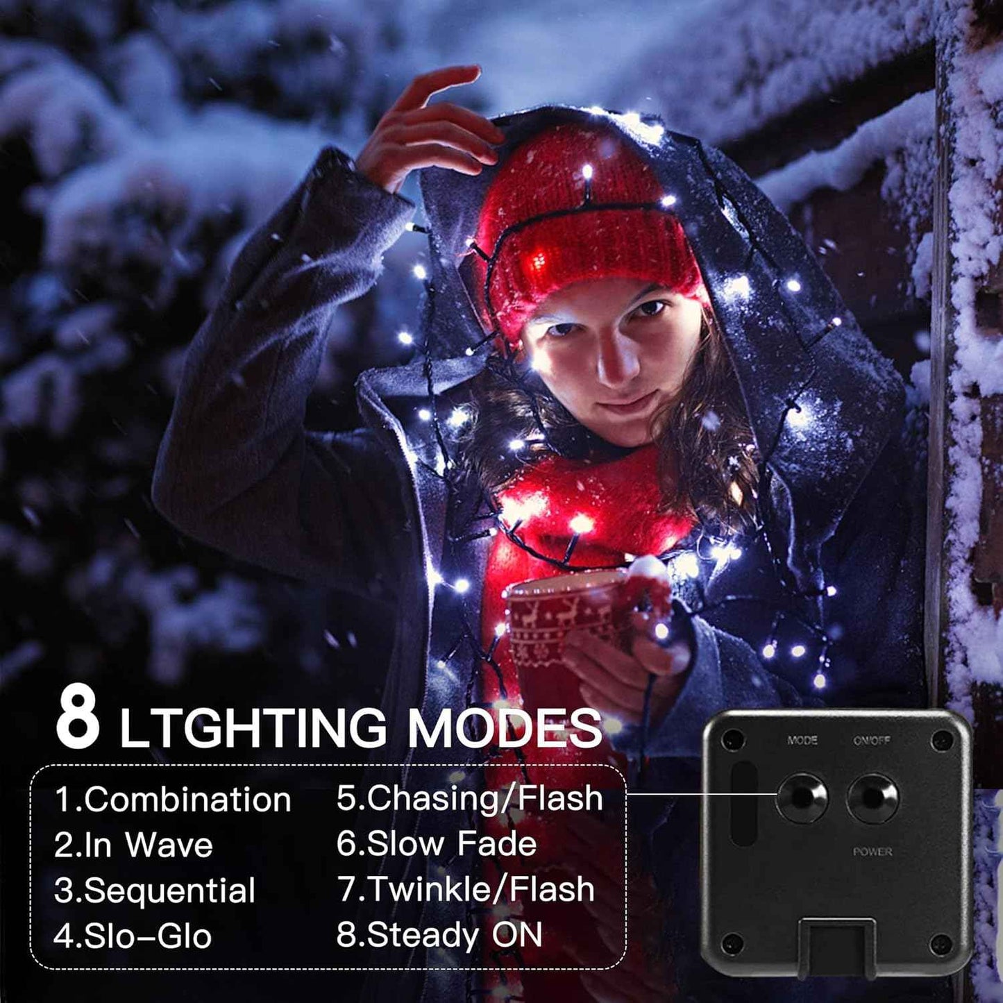 Vimorg Solar String Lights Outdoor, 2 Pack 79FT 200 LED Waterproof Solar Christmas Lights with 8 Lighting Modes for Tree Yard Garden Party Xmas Decorations