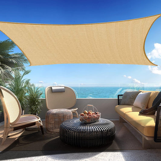 13' x 23' Sand Beige Rectangle Sun Shade Sail SSP1212 Canopy Durable Fabric UV Block Awning,We Make Custom Orders