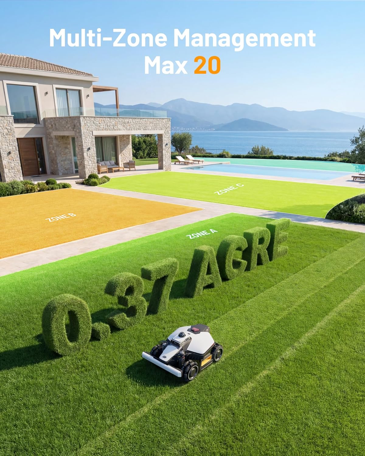 (2026 Upgrade) Mammotion LUBA mini 2 AWD 1500H Robot Lawn Mower with Garage, for 0.37 Acres, 360° LiDAR+Dual-Camera AI Vision, 80% Slope, DropMow, 20 Multi-Zone Management, Cutting Height 2.2"-4.0"