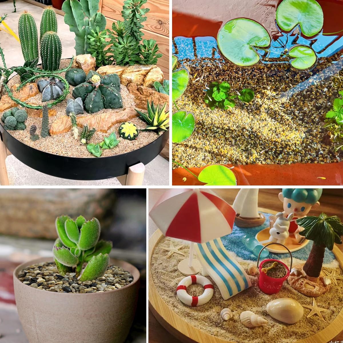 10lbs Aquarium Gravel, 1/16"(0.6-1.2mm) Natural River Rocks Succulent Cactus Pea Gravel for Plants, Fish Tank, Decorative Pebbles for Gardening, Flower Pots, Vase Fillers, Landscaping