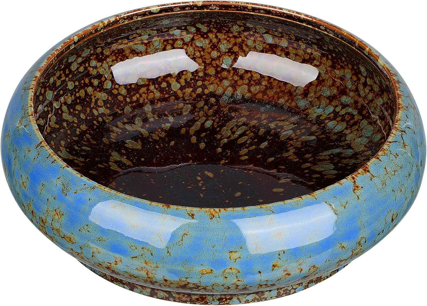 NUOBESTY Ceramic Hydroponic Plant Pot Indoor Succulent Planter for Water Lily and Narcissus Flower 7.3 Inch Decorative Bowl for Garden Balcony Table
