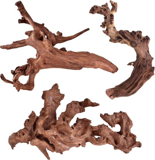 majoywoo Natural Coral Driftwood for Aquarium Decor Fish Tank Decorations, Assorted Driftwood Branch 6-10" 3 Pcs, Reptile Decor…
