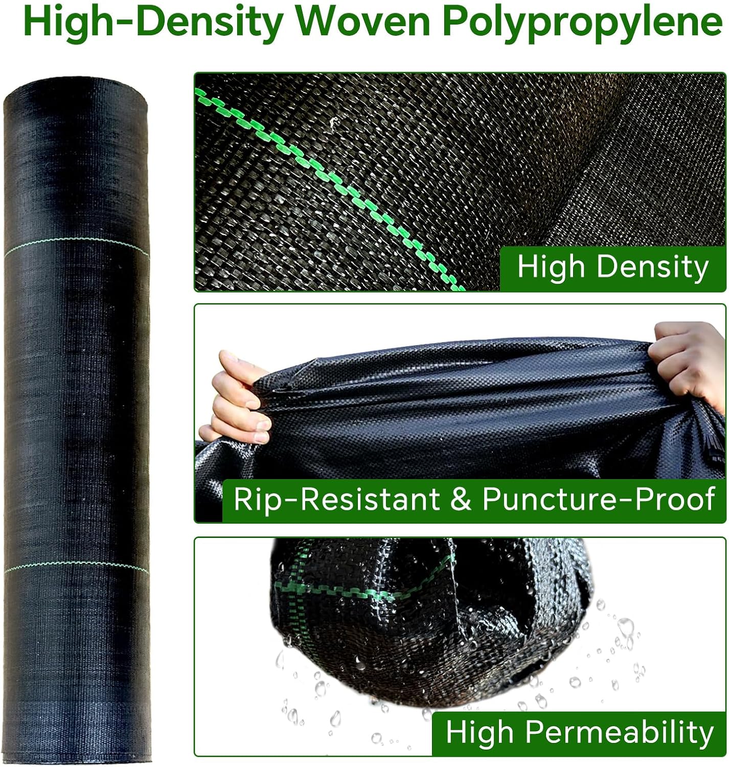 Weed Barrier Landscape Fabric Heavy Duty,3.2 OZ Premium Garden Weed Blocker Fabric for Weed Control, Plastic Ground Cover with Woven Weed Cloth,Durable Landscaping Fabric (4FT X 250 FT)