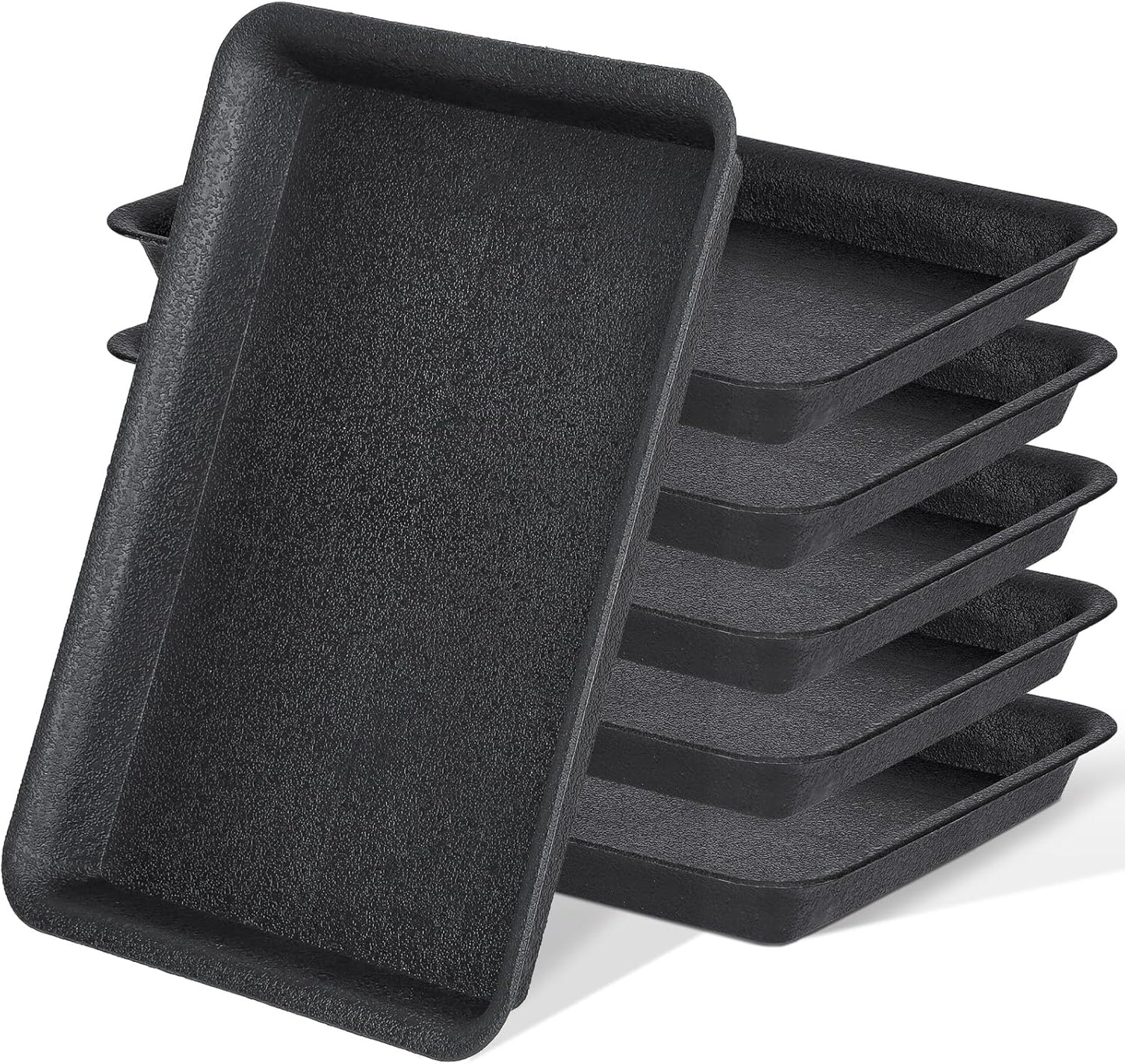 GREANER 11 Inch Rectangular Plant Tray, 6 Packs Pant Pot Trays, Indoor Plant Trays for Pots, Plant Drip Tray Outdoors, Heavy Duty Square Boot Tray for Window Sills and Window Shelf