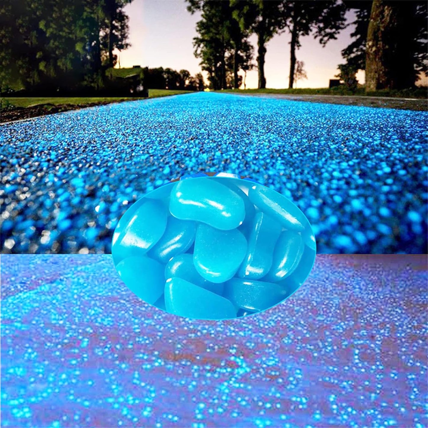 Glow in The Dark Rocks, Fairy Garden Decorations Stones, Outdoor Decor for Patio Stepping Stone Kit, Pebbles for Plants/Yard/Backyard/Fish Tank/Pool Stuff