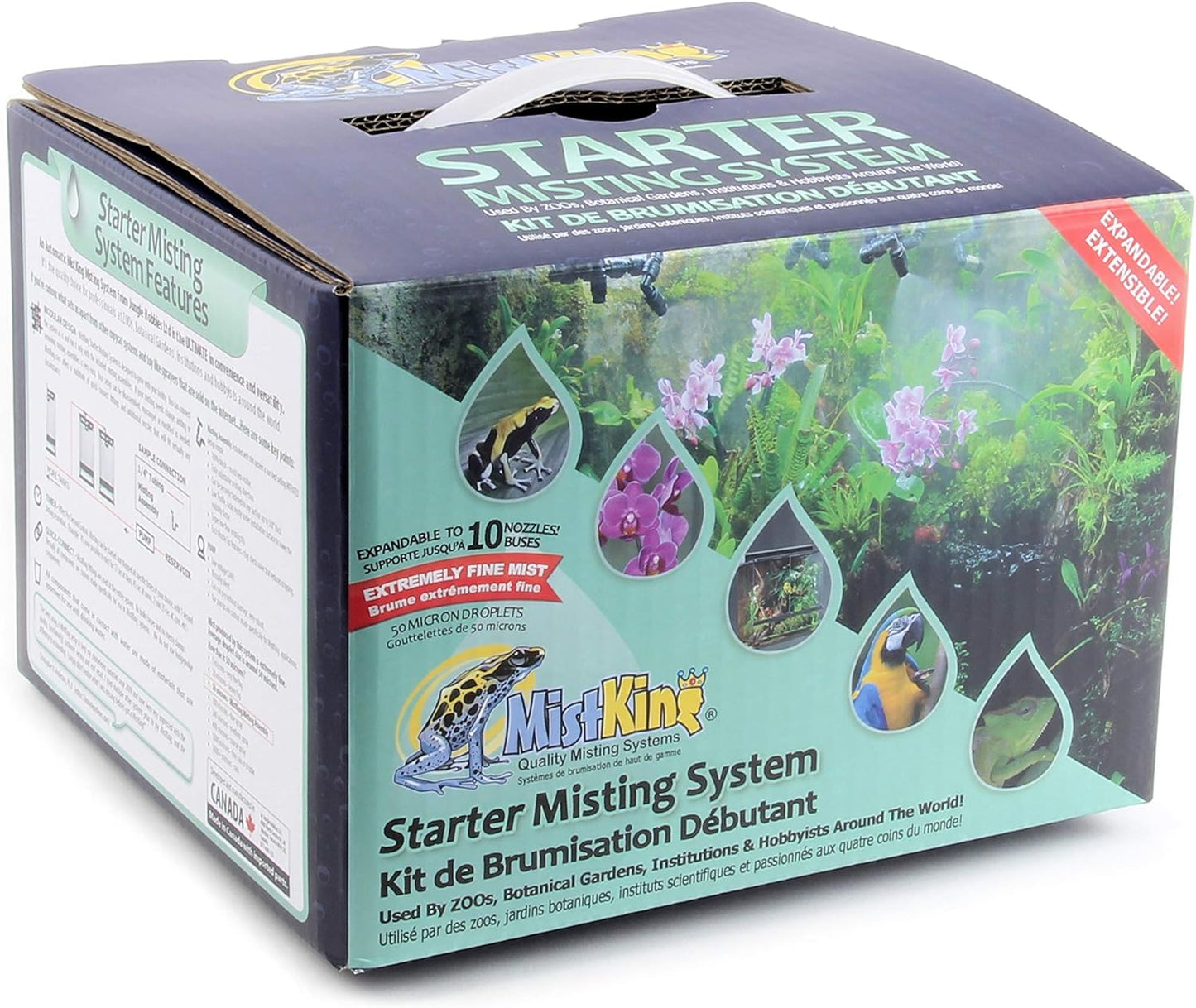 MistKing – Starter Misting System, 4th Gen | Used by Zoos, Botanical Gardens, Institutions & Hobbyists | Expandable to 10 Nozzles | Extremely Fine Mist | 50 Micron Droplets | MKSMS4-125-50