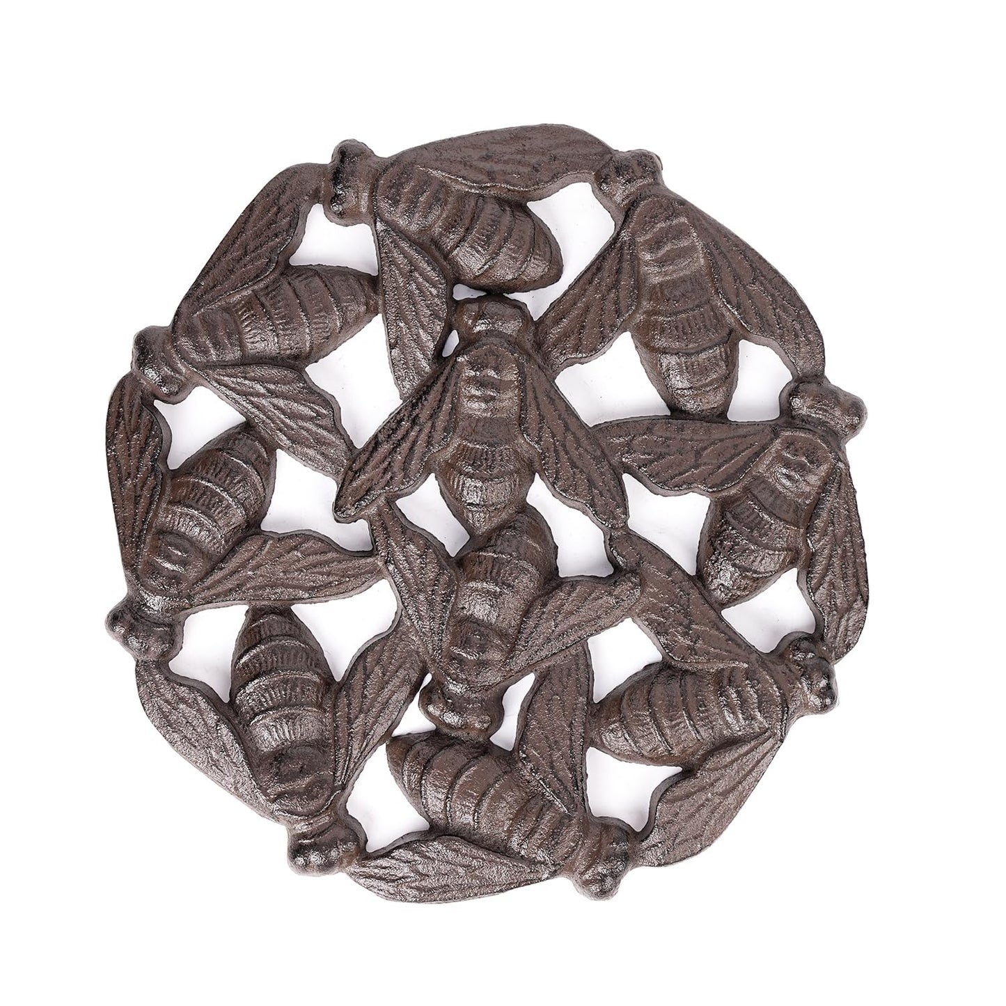 Sungmor Vintage Cast Iron Bees Stepping Stone,Rustic Garden Decorative Stone,Wear Resistant Stepping Mat,Outdoor Patio Pathway Accent for Lawn,Yard