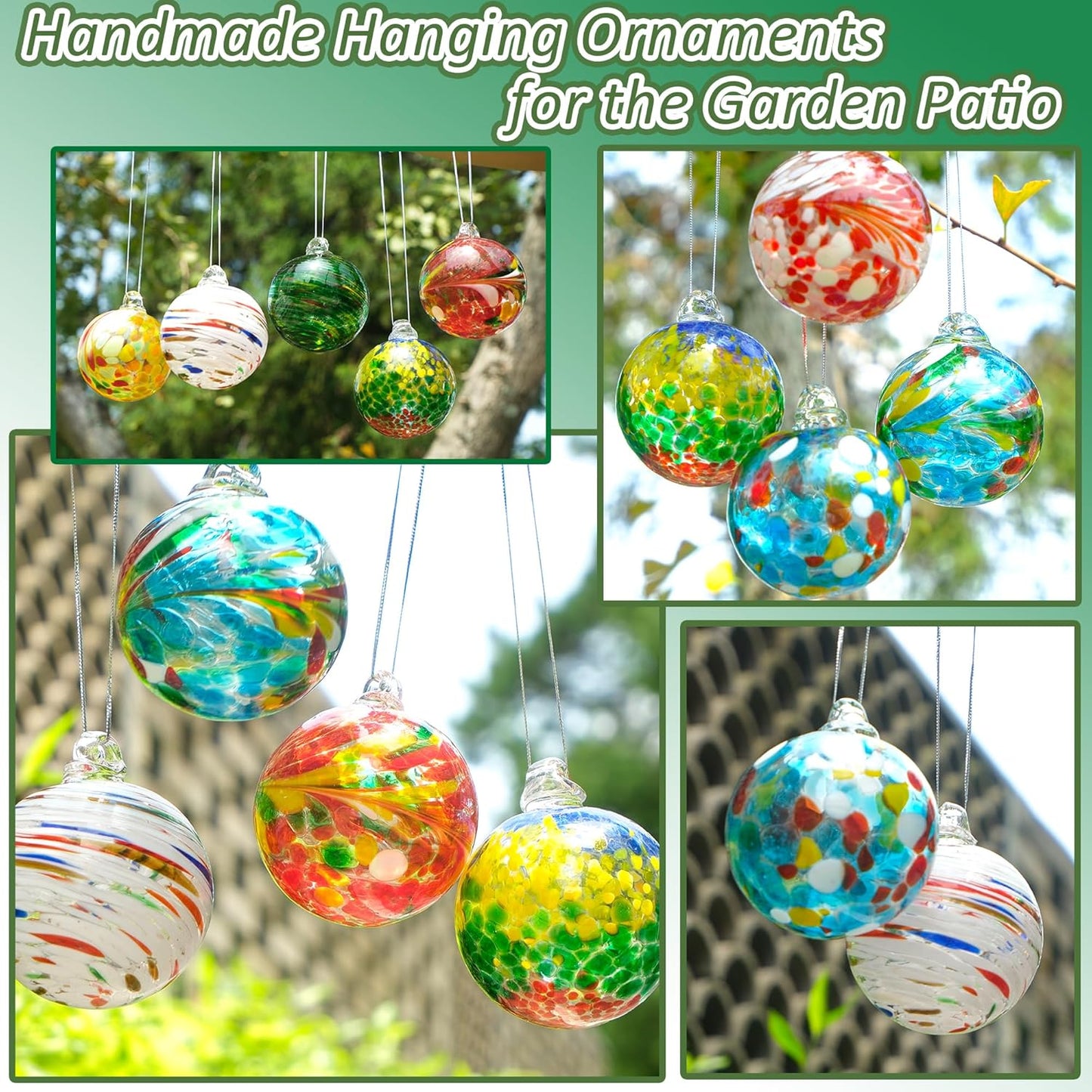 Christmas & Halloween Glass Ball Ornaments (Set of 12), 2.4" Crystal Hand Blown Decor, 2025 Holiday Hanging Baubles Witch Balls for Xmas Tree, Wreath, Garland, Home Decor