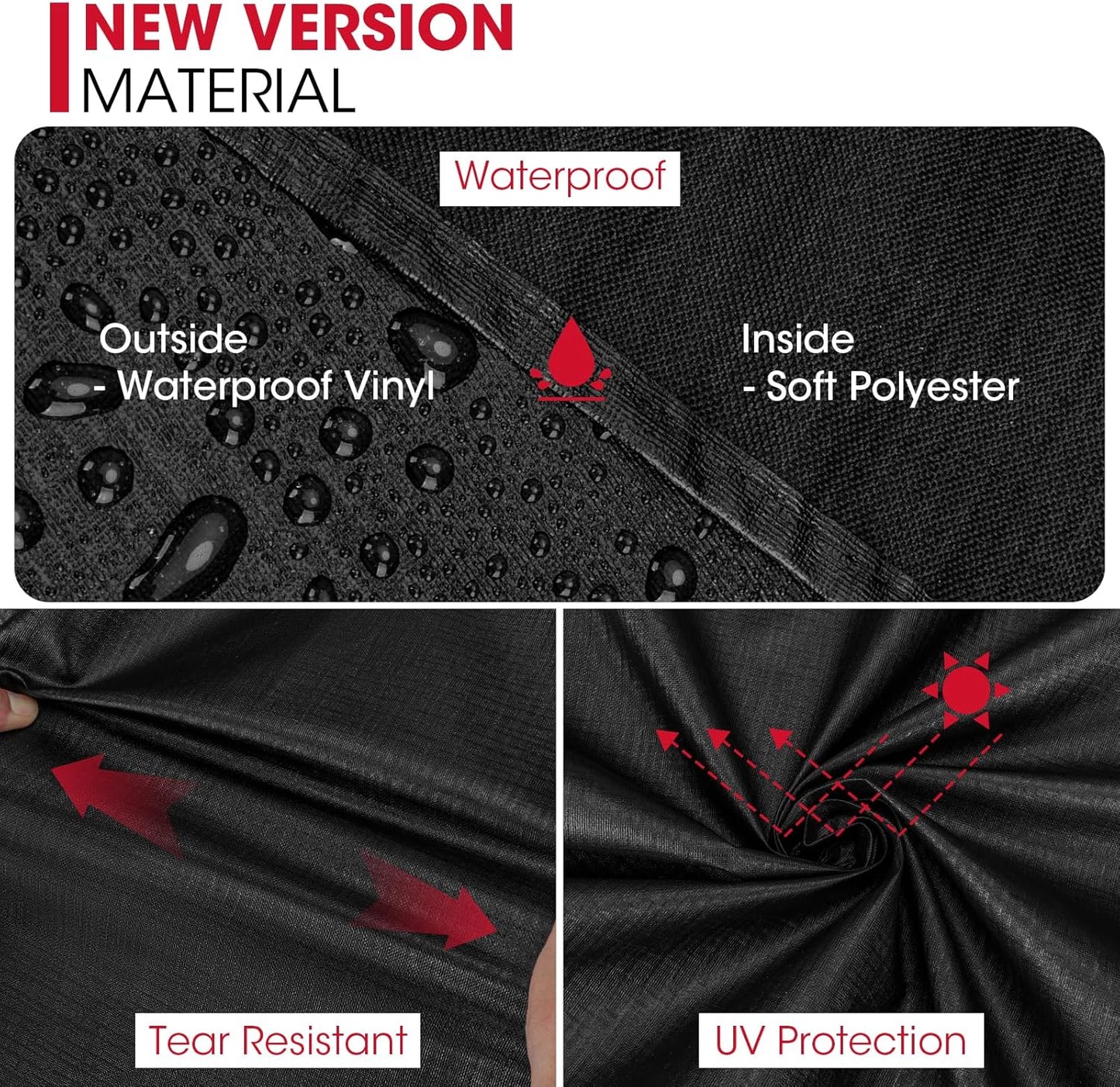 Unicook Firepit Cover Round 36 Inch, Waterproof Fade Resistant Outdoor Fire Bowl Cover with Handles & Drawstring, Fits Patio Fire Pits up to 34" Dia, Black