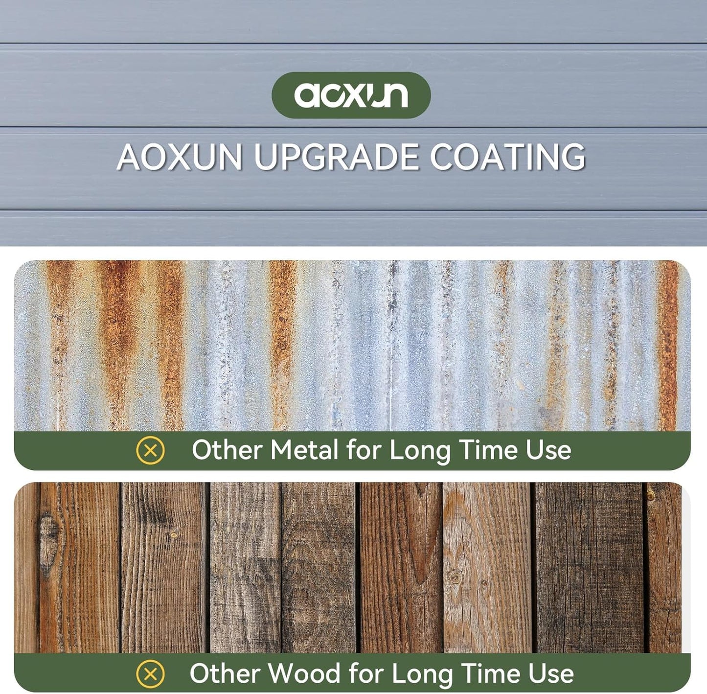 Aoxun 4'x6' Resin Outdoor Storage Shed Utility Tool Shed Storage House, Multi-Purpose Utility Tool House Applicable for Bike, Clutter Storage for Backyard, Patio - Gray