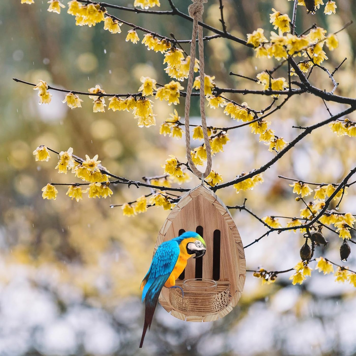 Wooden Butterfly House with Feeder Hanging Garden Refuge Outdoor Butterfly Nesting Box for Patio Yard Wildlife Habitat and Decorative