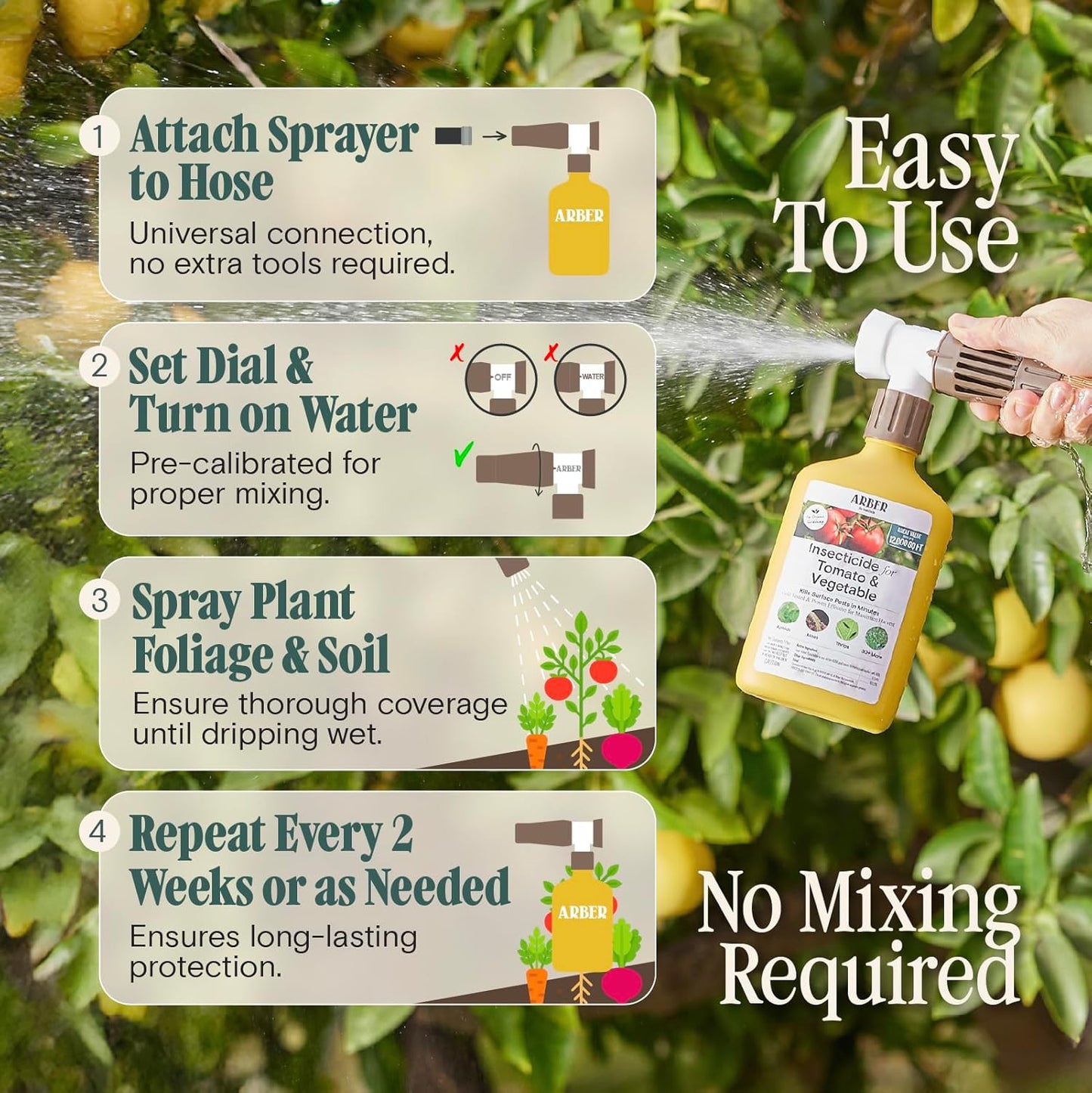 Organic Insecticide for Tomato, Fruits & Vegetables 16oz Ready-to-Spray – Controls Aphids, Mites, Thrips & More – Certified Organic & Safe for Edible Plants
