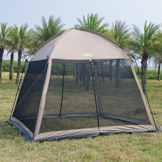 11x11 Ft Screen House Tent - Instant Pop Up Mesh Canopy Shelter with Waterproof & Sunshade Roof, Easy Setup for Camping, Backyard, Beach, Picnic