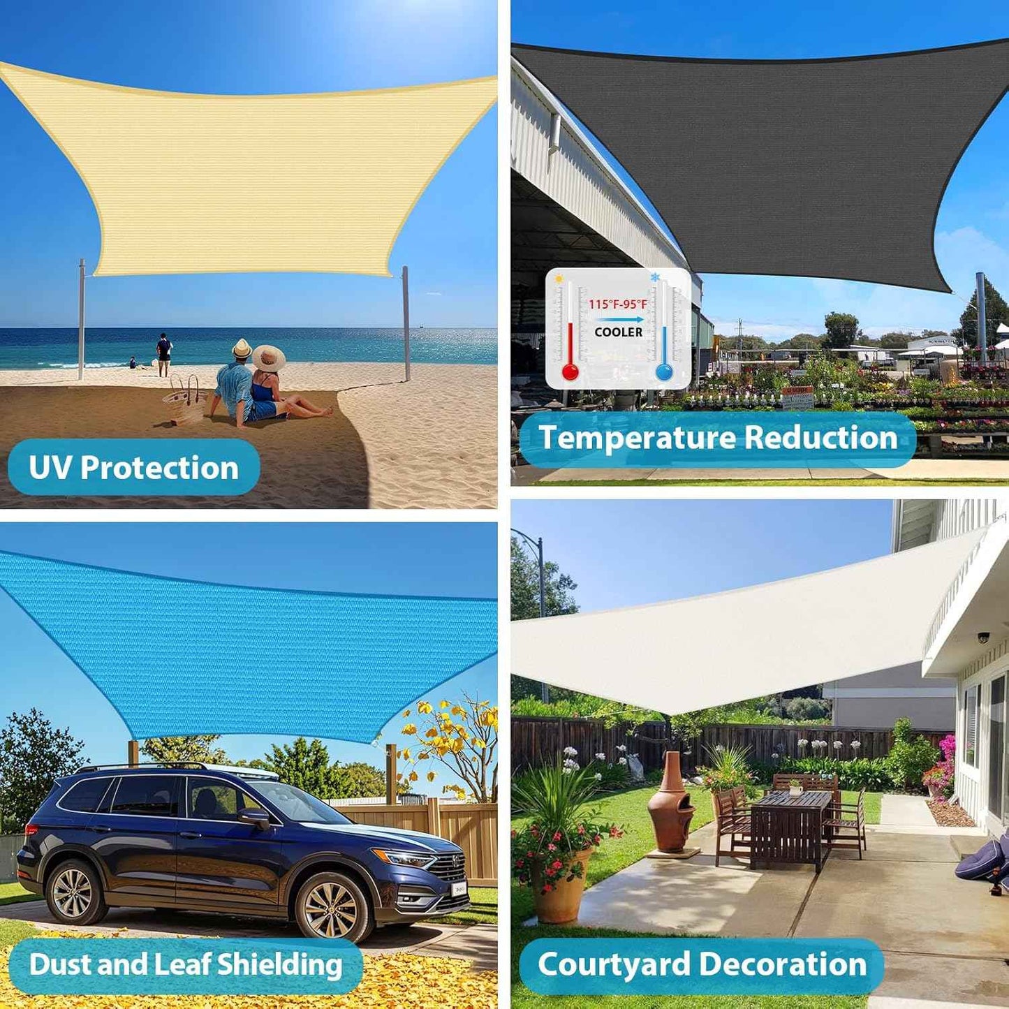 Amagenix Sun Shade Sail 12'X12' Curved Edge Outdoor Shade Canopy Rust Red Breathable 95% UV Block Shade Cloth for Patio Garden Backyard (We Make Custom Size)