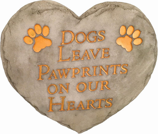 Spoontiques - Garden Décor - Dogs Leave Pawprints Stepping Stone - Decorative Stone for Garden