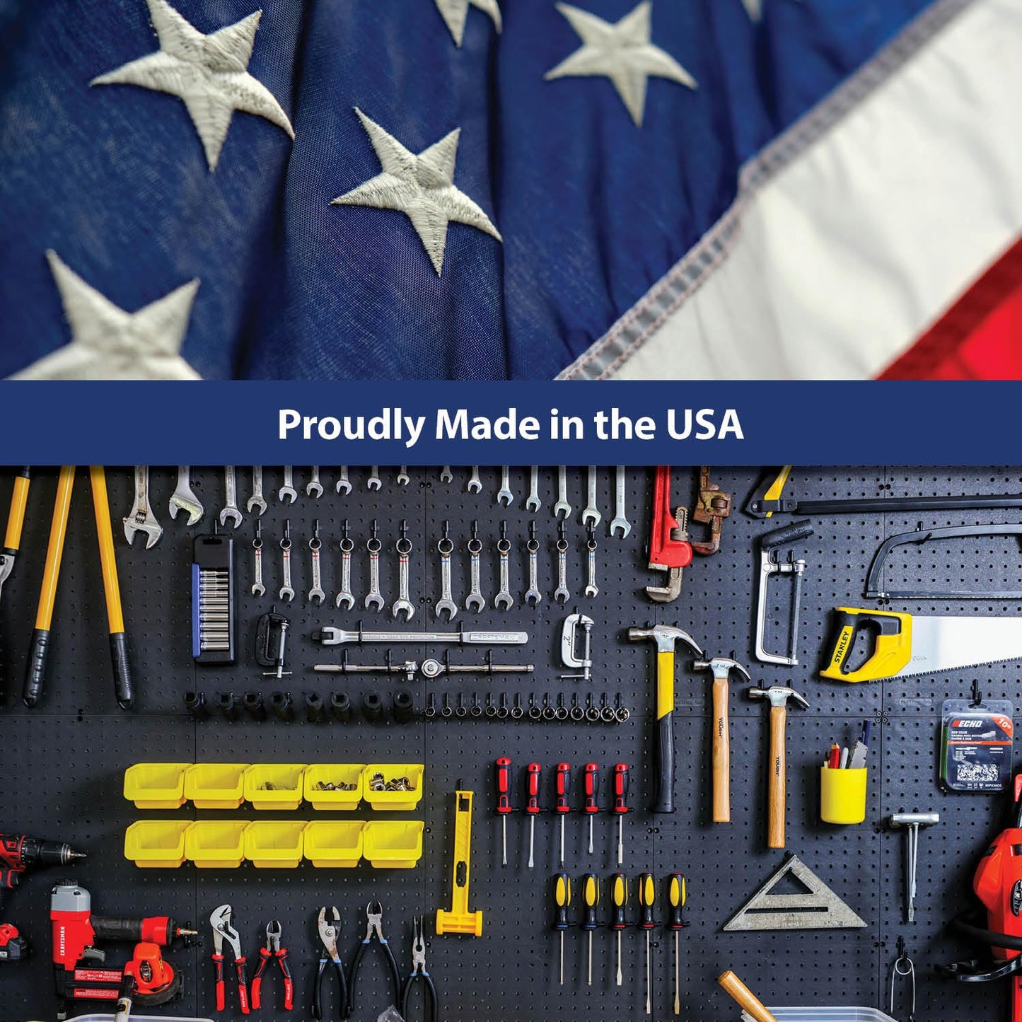 WallPeg Pegboard Panels Garage Organization - 12 ea (24"x16") Black Peg Board Panel Set - (PB-1-B) Tool Organizer, Crafts, Shop, Home, Office, Wall Storage Kit