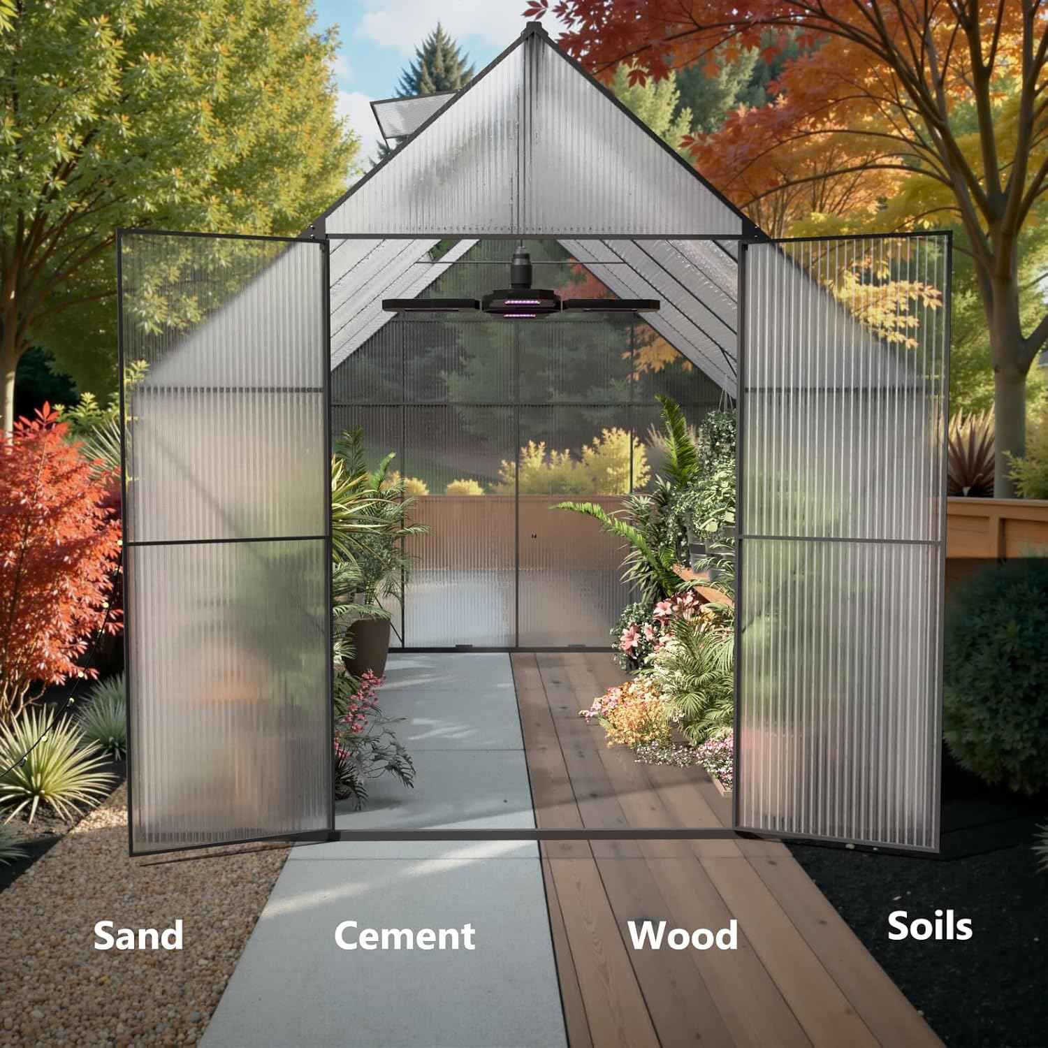 Greenhouse for Outdoors, Heavy Duty Polycarbonate Greenhouses, Walk in Greenhouse for Outdoor Garden Backyard with Roof Vent (8x10 FT)