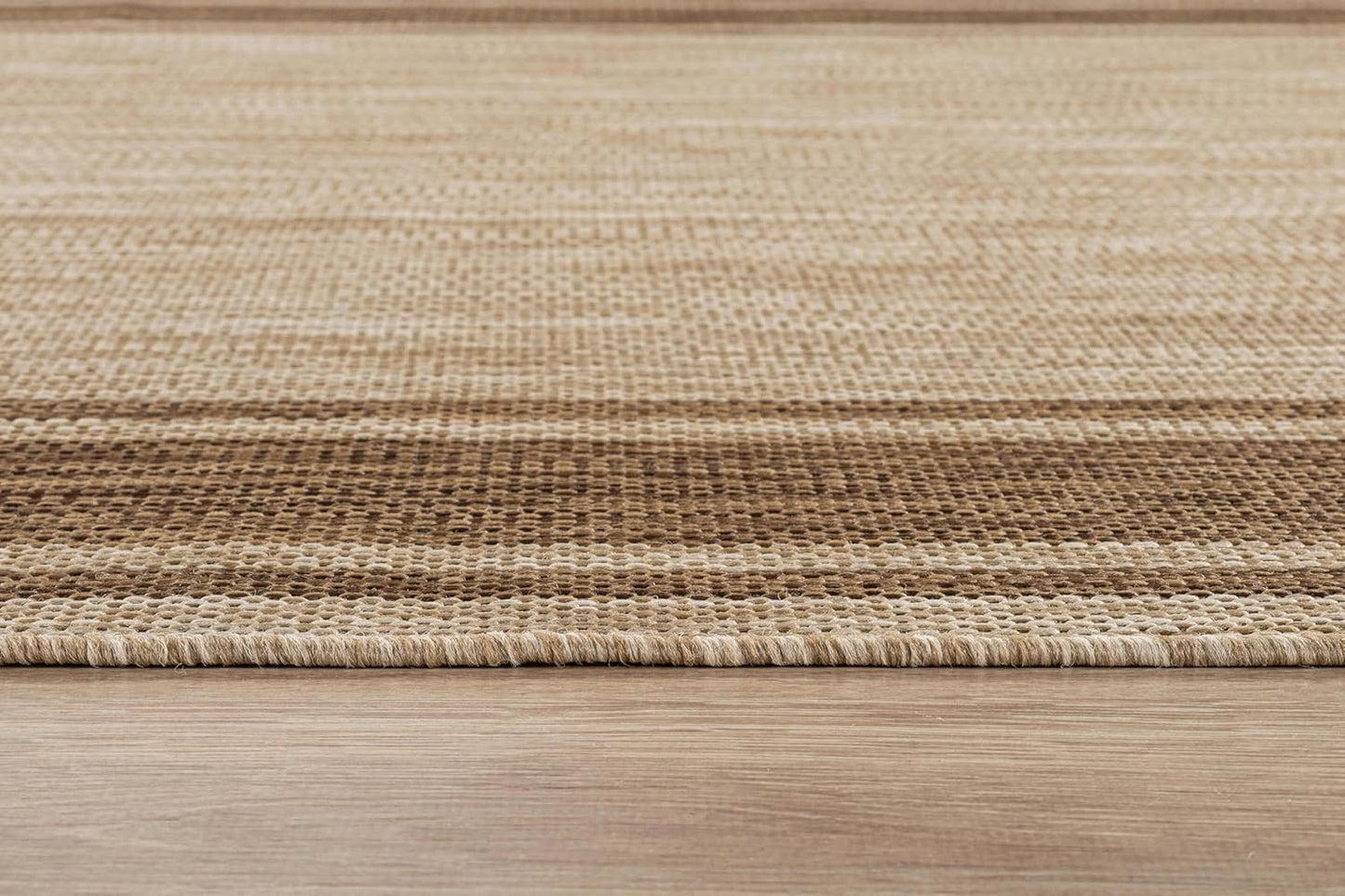 Beverly Rug Outdoor Rug 6x9 Modern Bordered Area Rugs for Indoor and Outdoor Patio Deck Porch Garden Waterproof Weather Sun Resistant Washable Outside Carpet (6 x 9 Jute)