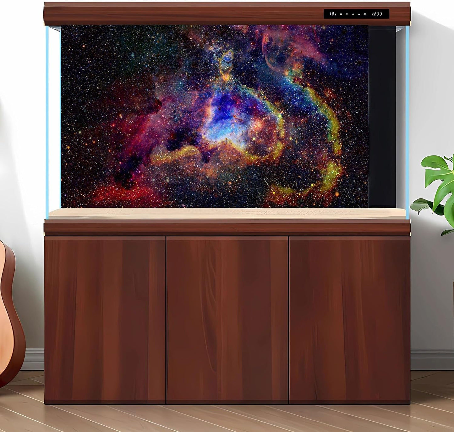 Outer Space Aquarium Background Fantasy Alien Planet Nebula and Galaxies Terrarium Background Stars Nebula Atmosphere Fish Tank Background Outer Space Reptile Tank Background 48x20in