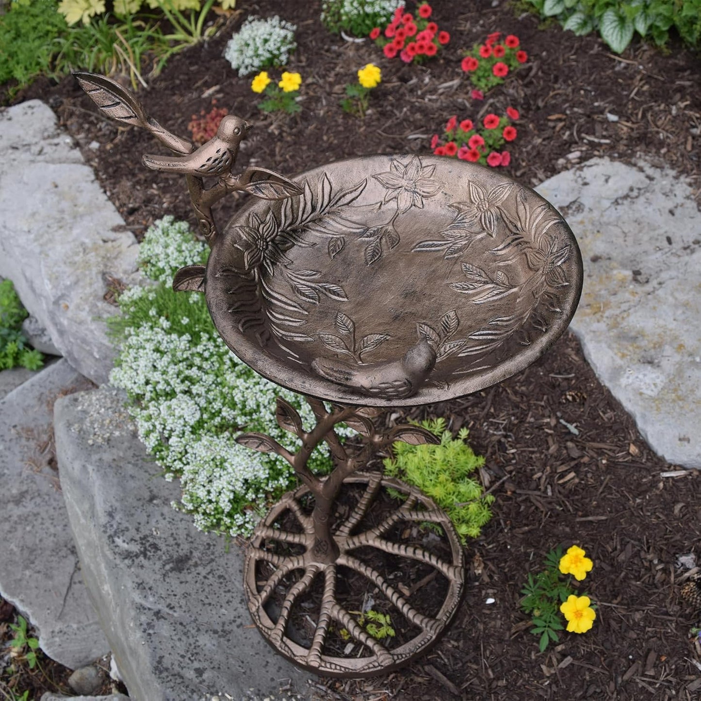 Oakland Living Meadow Bird Bath, Antique Bronze