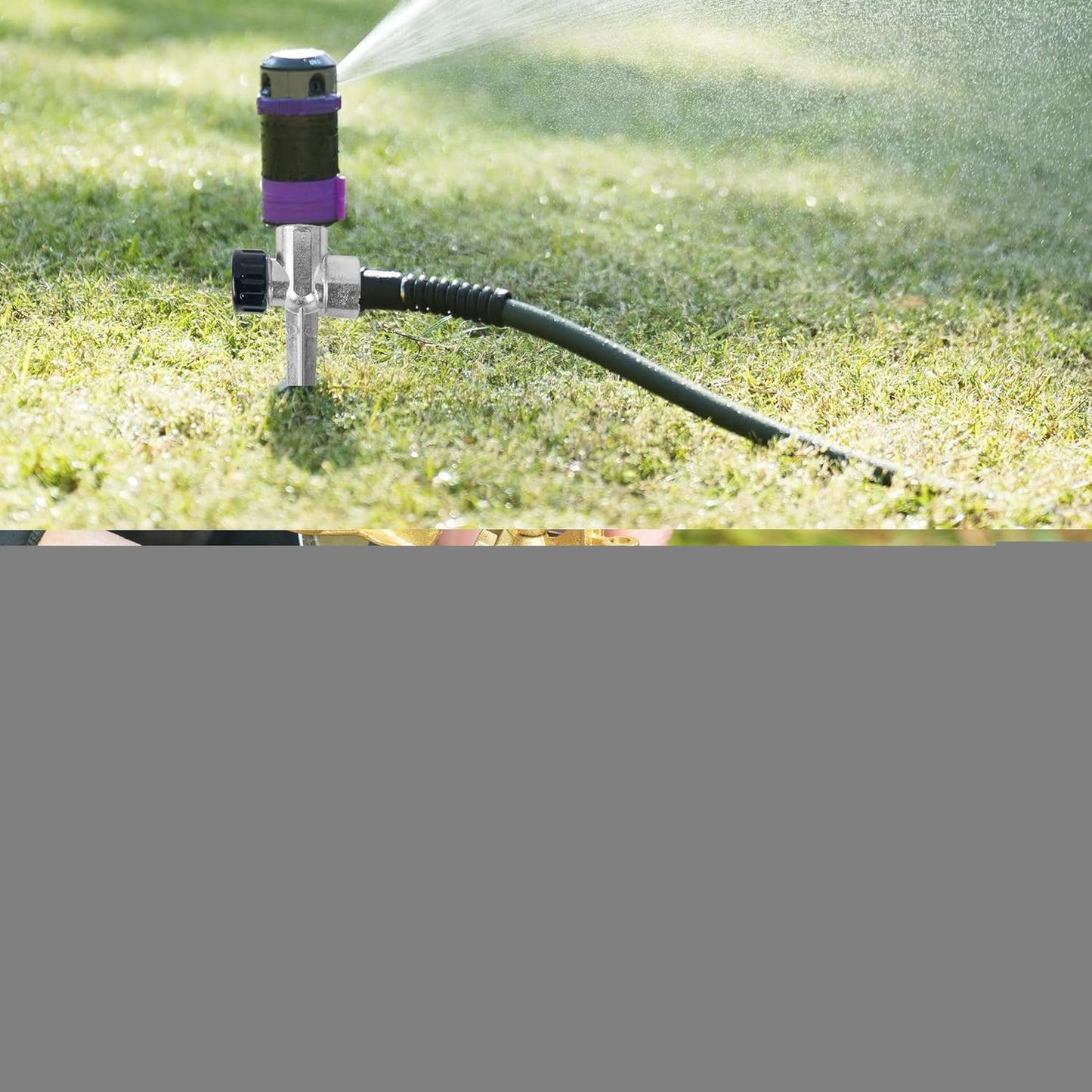 Hourleey 4 Pack 1/2 inch Zinc Alloy Lawn Sprinkler Spike Base, Water Flow Thru Sprinkler for Yard, Lawn, Garden and Grass Irrigation