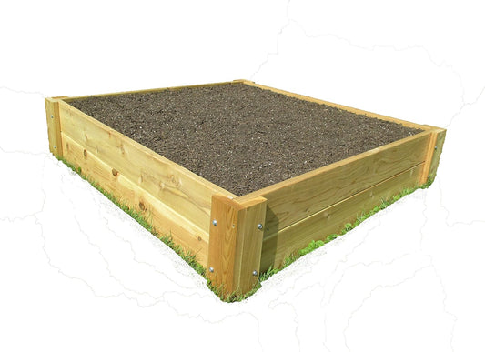Infinite Cedar Premium Cedar Raised Garden Bed - 1" Thick Wood (4' x 4' x 11" H)