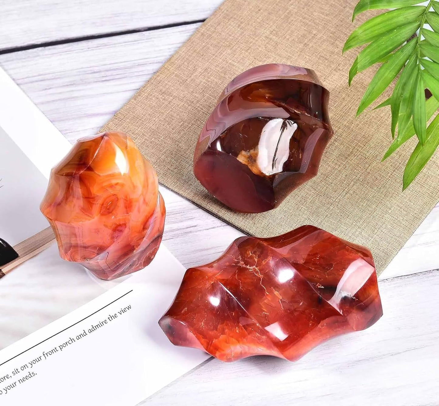 Red Agate Flame Shaped Stone Towers Obelisk Natural Healing Crystal Quartz Reiki Energy Decoration Home Office 0.6-1.0LBS