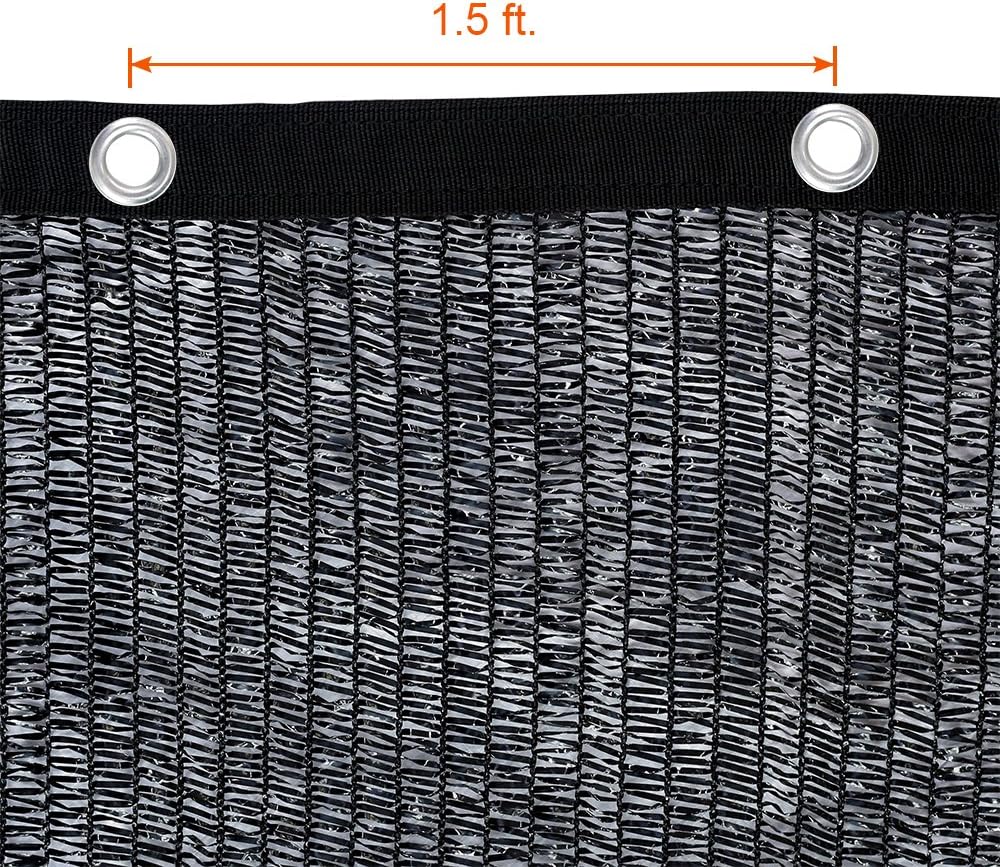 Agfabric 10x12ft Shade Cloth 50% Sun Shade Cloth with Grommets for Garden Patio, Black