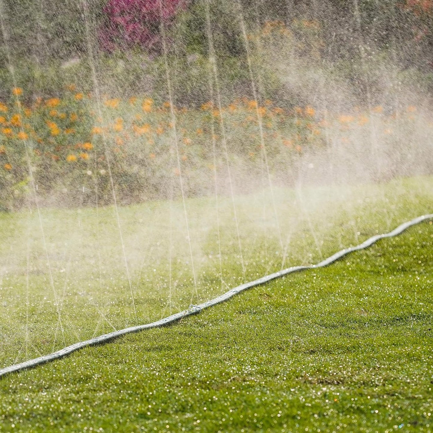 Sprinkler Soaker Hose 25ft 2Pack for Garden Lawn, Watering Pipe with Holes, High-Efficiency Water-Saving Garden Irrigation System, Drip Hose Sprinkler