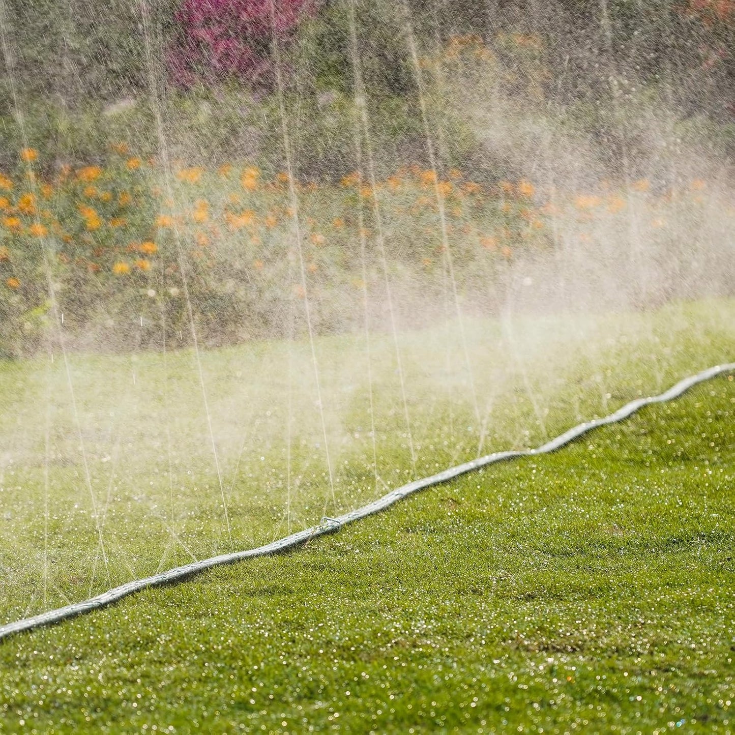 Sprinkler Soaker Hose 50ft for Garden Lawn, Watering Pipe with Holes, High-Efficiency Water-Saving Garden Irrigation System, Drip Hose Sprinkler