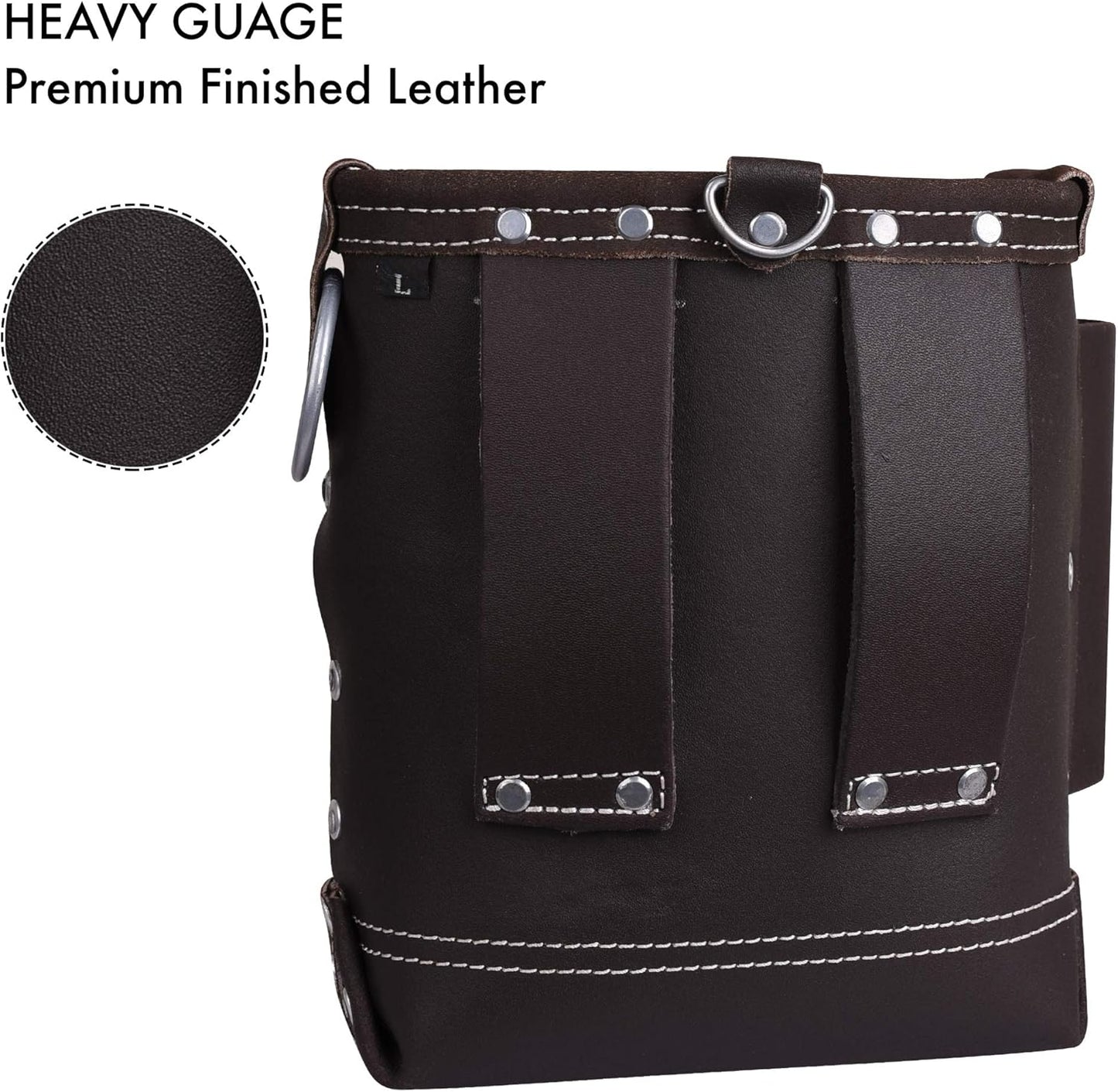 FUERI Leather Tool Pouches Carpenter Pouch Electrician Bag Tools Belt Suspenders Organizer for Men Construction Heavy Duty Iron Work