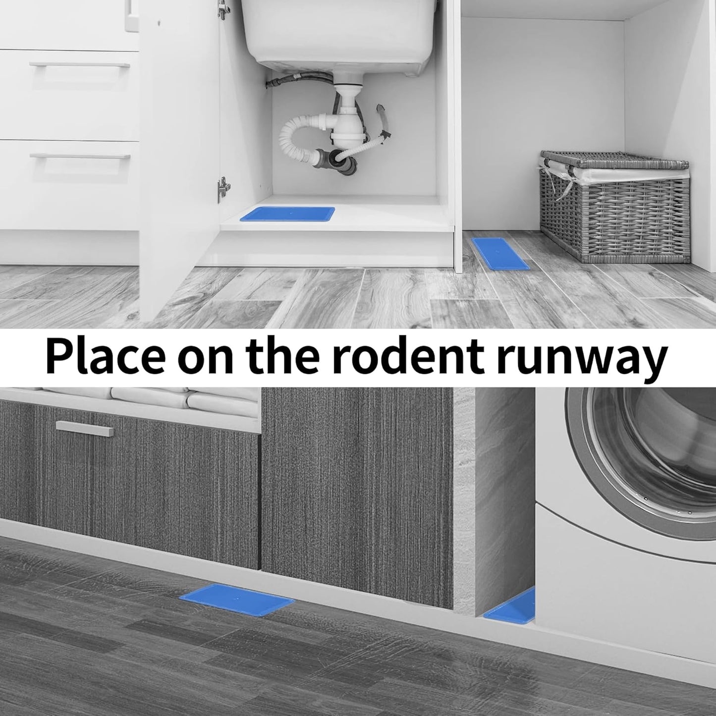 LULUCATCH Super Glue Traps 24 Pack for Mice & Snakes, Larger, Heavier Sticky Traps with Non-Toxic Glue. Sticky Mouse Traps Indoor, Easy to Set, Pet Safe Pest Control