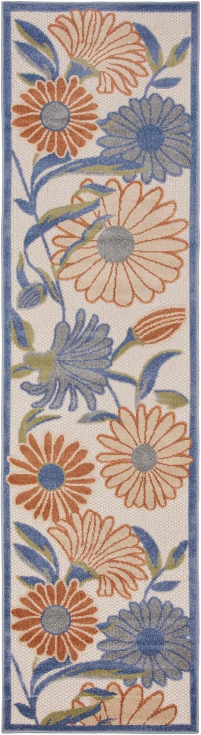 Nourison Home Aloha Beige Multicolor 2' x 6' Area Rug - Easy Cleaning, Non Shedding, Bed Room, Living Room, Dining Room, Kitchen (6' Runner)