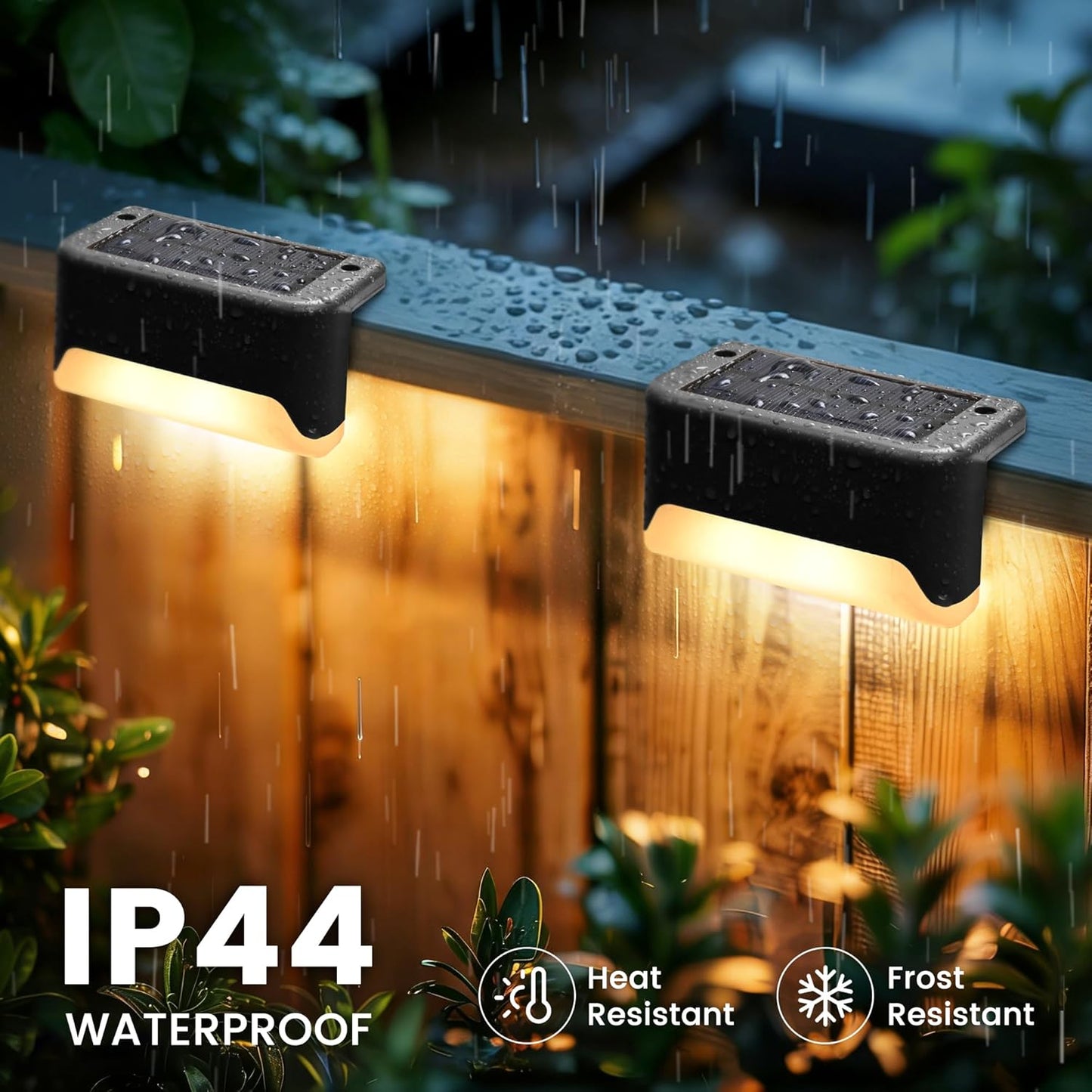 SOLPEX Solar Deck Lights Outdoor, Solar Fence Lights Waterproof LED Step Light for Outside, Patio, Stair, Garden, Yard, Railing, Front Porch, Balcony Decor(16 Pack Warm White)