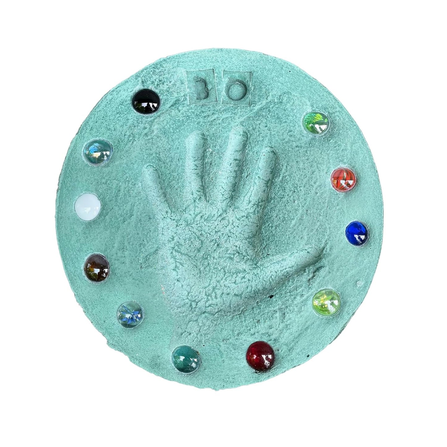 DIY Stepping Stone Kit with Color Pigment, Handprint Stepping Stone, Mother's Day Gift, Footprint Stepping Stone (8 Inch, Green)