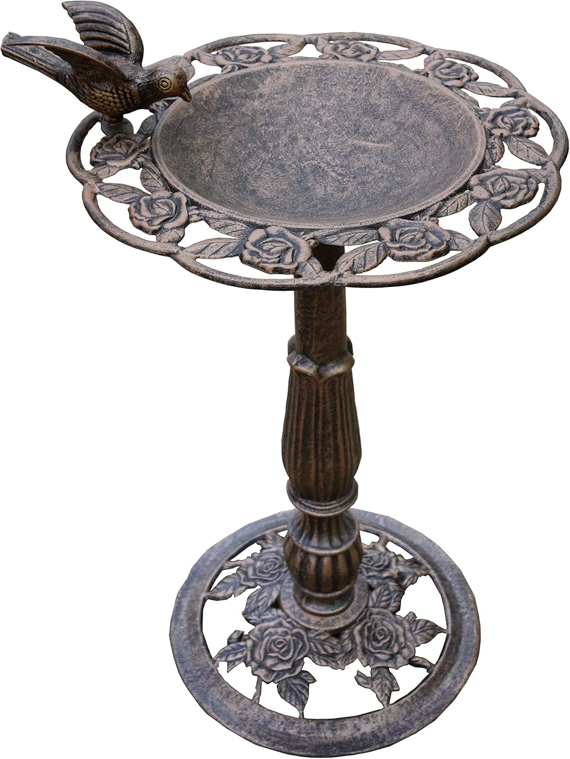 Oakland Living Rose Bird Bath, Antique Bronze