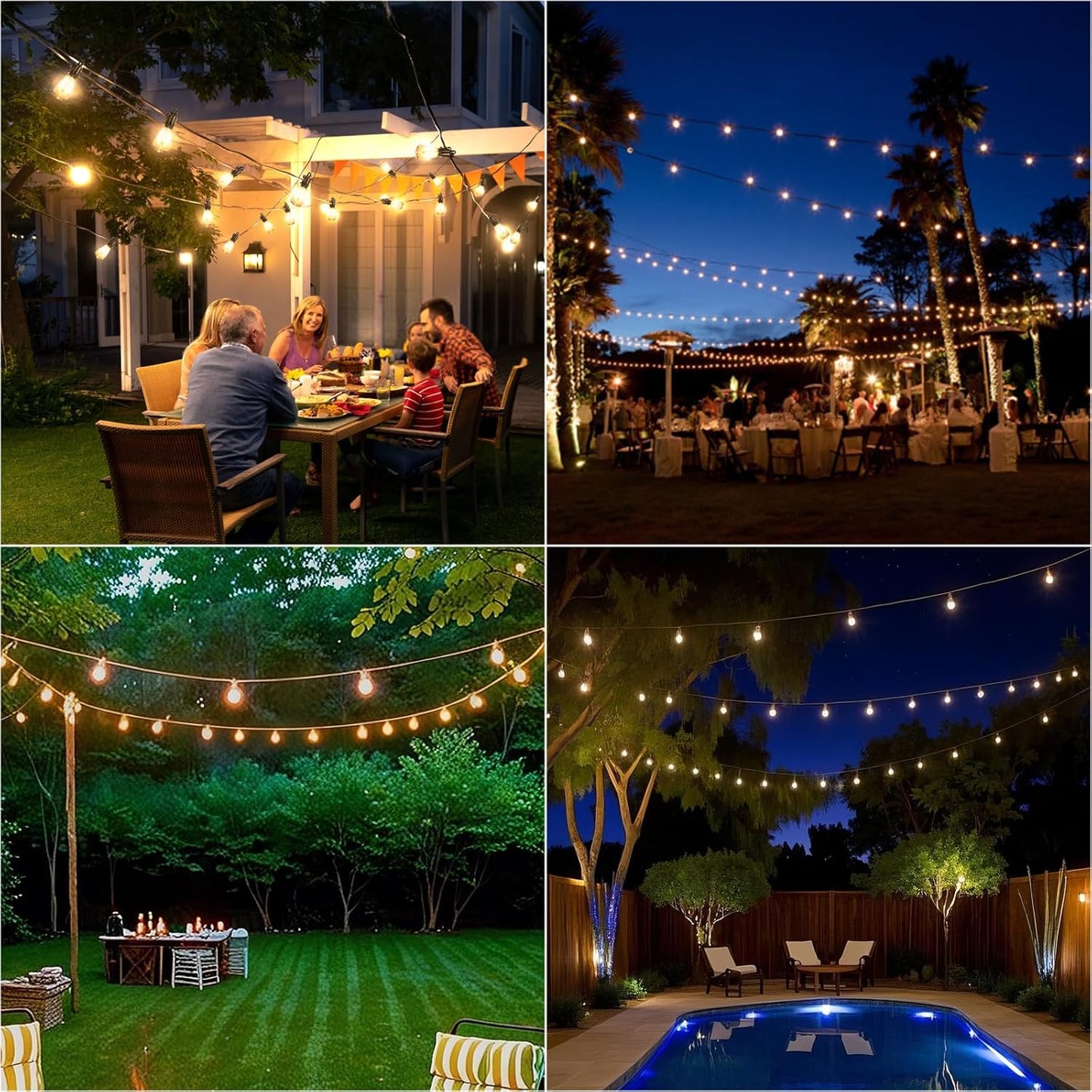 100FT Solar String Lights ourdoor Waterproof,Patio Lights Solar Powered with Remote,ST38 32 Vintage Edison Bulbs,Solar lights Outdoor Waterproof, Outside powered Hanging Lights for patio furniture set