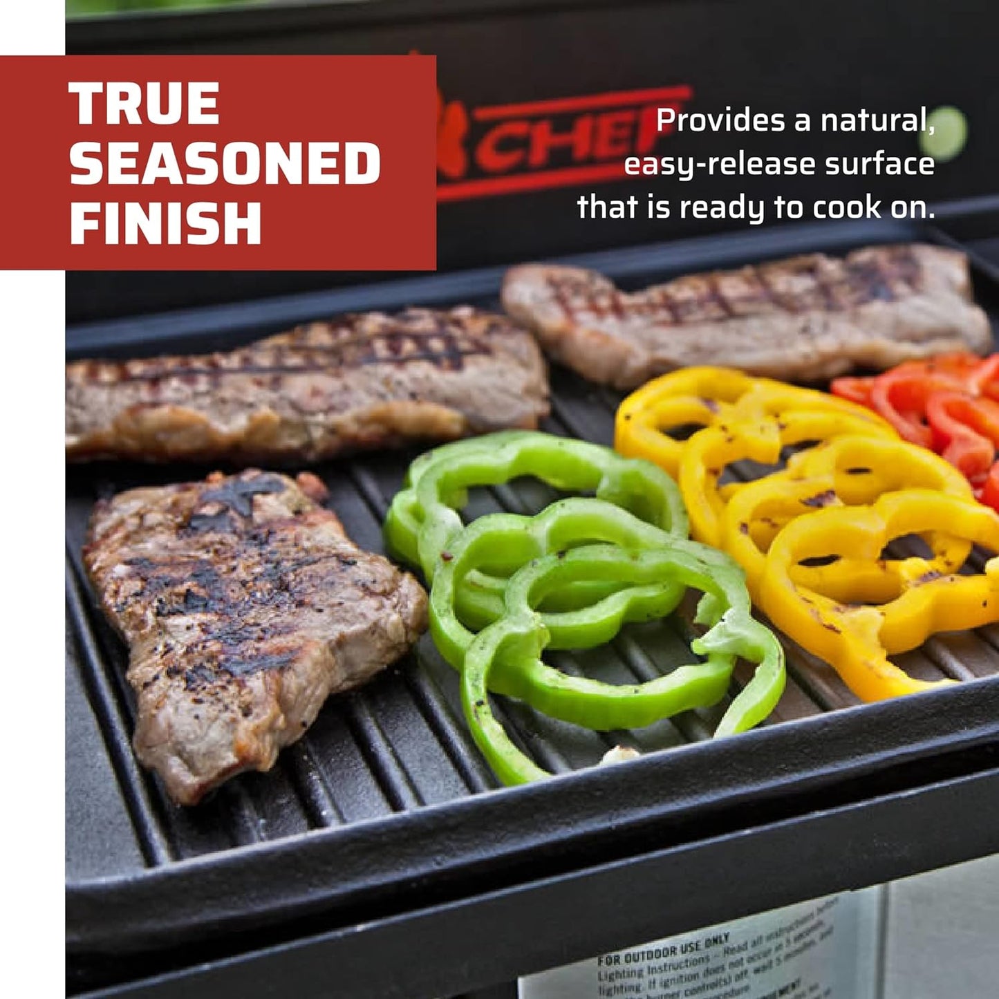 Camp Chef Reversible Pre-Seasoned Cast Iron Griddle, Cooking Surface 14 in. x 16, Black