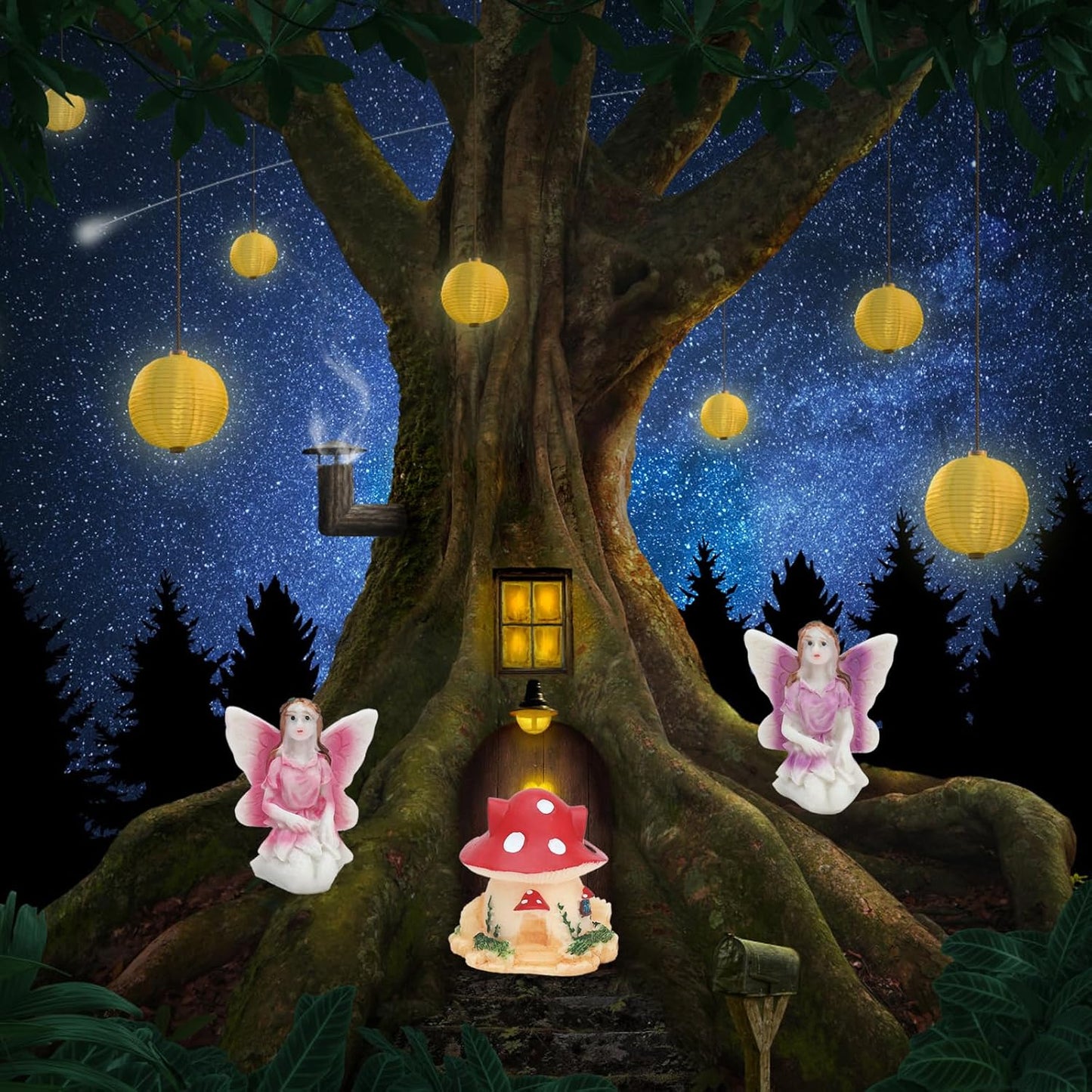 ONEST 6 Pieces Miniature Fairy Garden Accessories Small Fairy Figurines Hand Painted Fairies Figures for Car Decor Garden Flower Pot Birthday Cake Topper