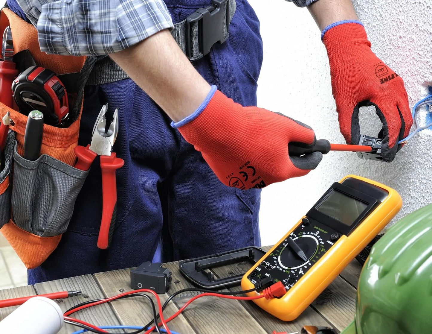 DULFINE Safety Work Gloves PU Coated-60 Pairs,Red Seamless Knit Glove with Polyurethane Coated Smooth Grip on Palm & Fingers, for Men and Women, Ideal for General Duty Work (Medium)