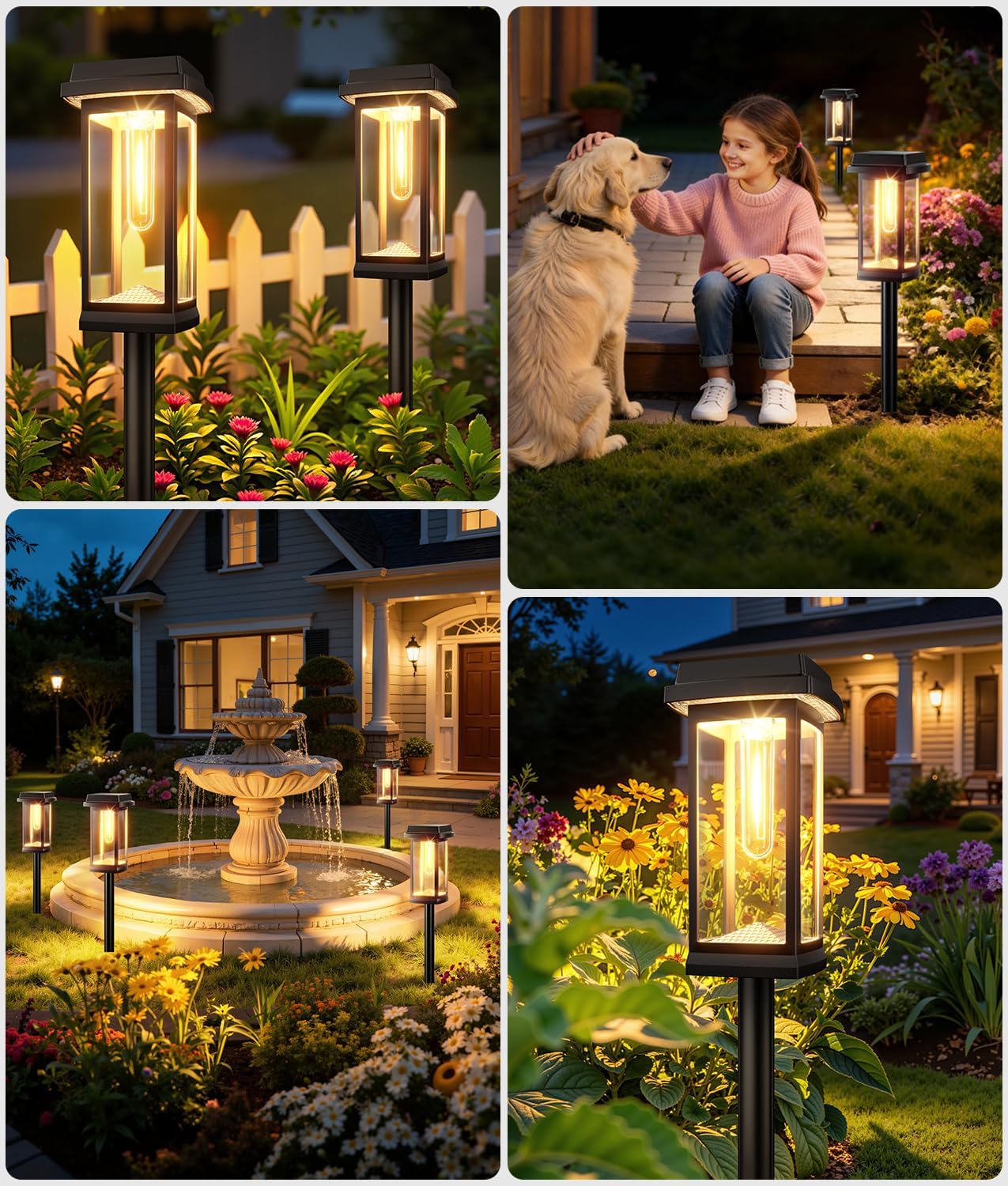Solar Pathway Lights Outdoor, 8 Pack Upgraded Solar Garden Lights solar powered, solar lights outdoor waterproof IP65, 15 Hours Outdoor Solar Lights for Yard Patio Landscape Walkway Driveway Decor