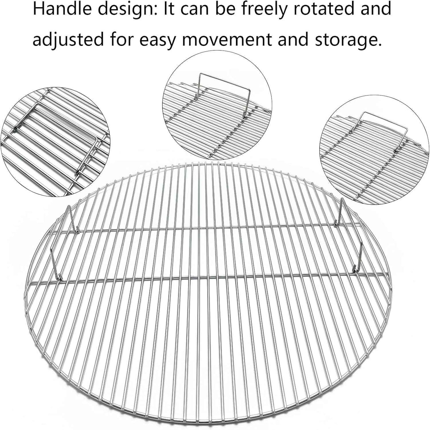 30" Heavy Round Stainless Steel Cooking Grates for Fire Pit Grill, Patio Outdoor Cooking Camping Grill