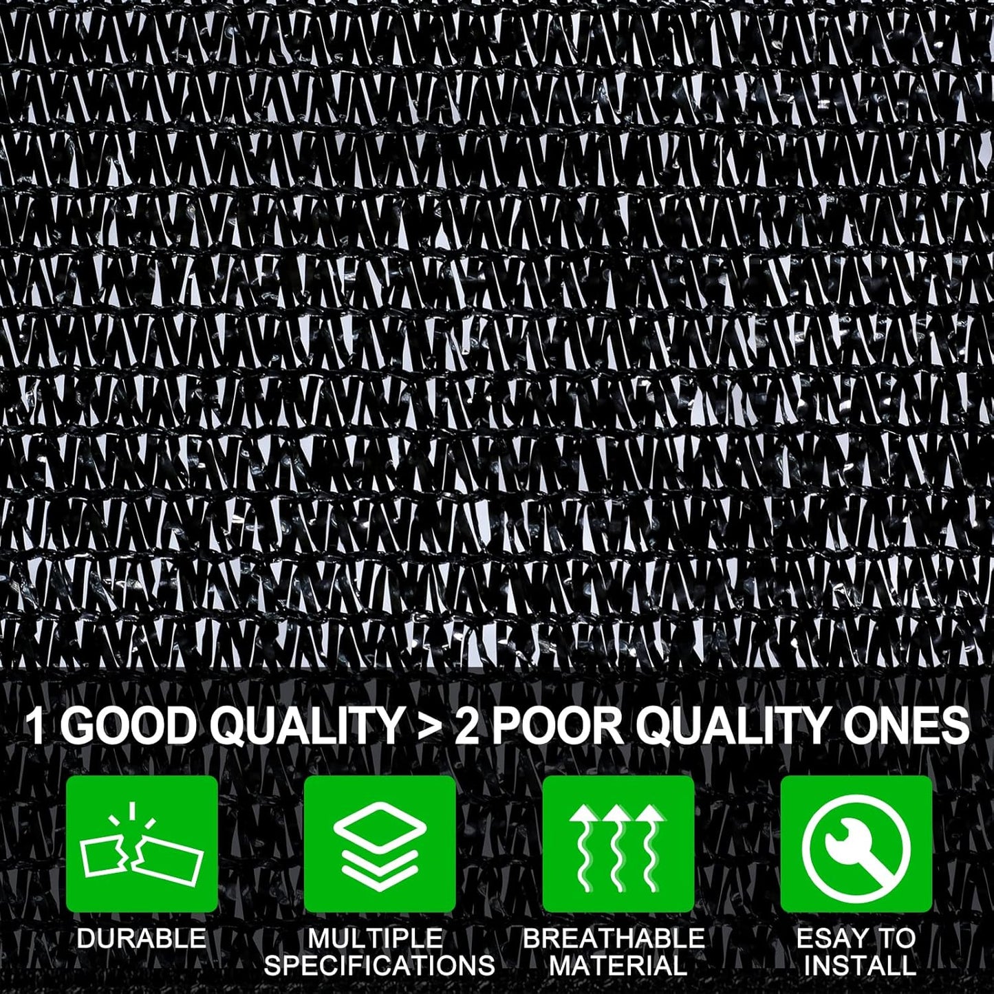 Agfabric 60% Shade Cloth 10X 20ft Sun Shade Fabric Greenhouse Shade Cloth Cover with Grommets Black