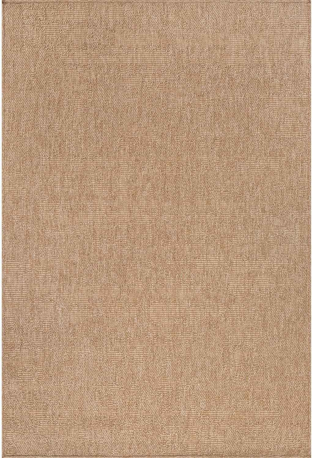 Washable Easy Jute Rug 8x10, Indoor Outdoor Rugs Natural Color Farmhouse Area Rugs for Living Room, Kitchen Rug High Traffic Area, Easy to Clean Solid Boho Woven Design Outside Carpet (8 X 10 Natural)
