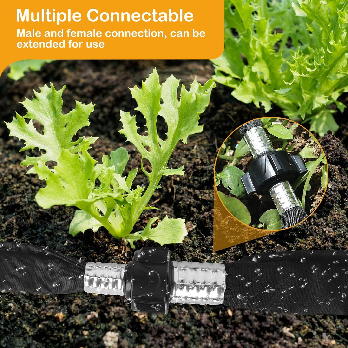 Flat Soaker Hose 25FT Heavy Duty Double Layer Design - Save 80% Water for Garden, Lawn, and Flower Bed Drip Irrigation (25FT)