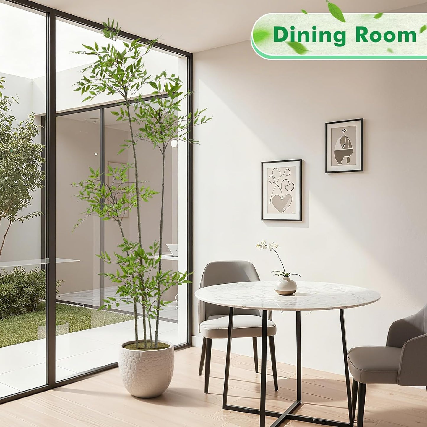 Giegxin 6ft Faux Bamboo Tree Indoor Artificial Nandina Tree Realistic Large Fake Plants Potted Planter Tall Foliage Floor Plant for Home Office Corner Room Decor Greenery Housewarming Gift(Green)
