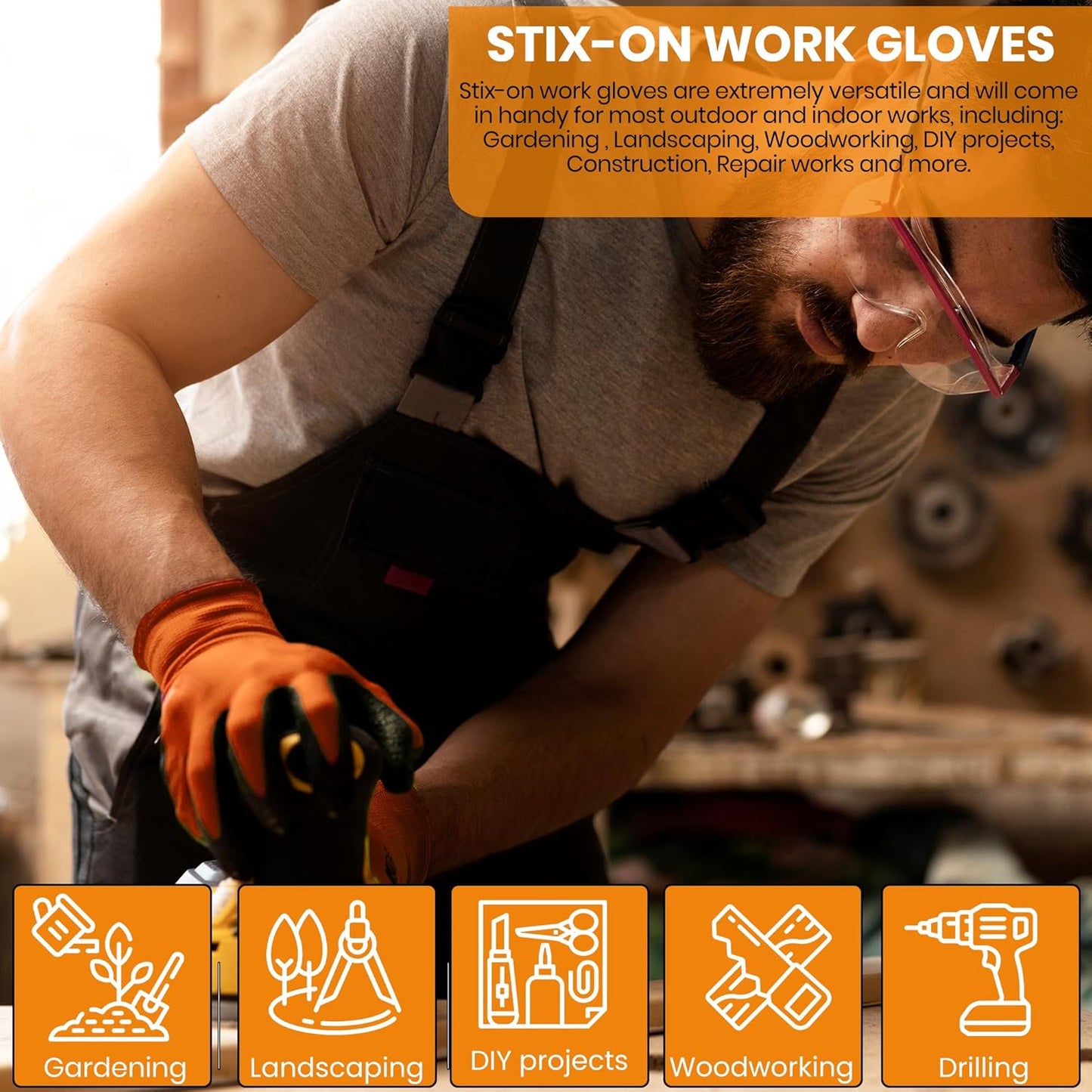 10 OR 20 Pairs Work Gloves–Heavy Duty Rubber Coated Safety Work Gloves–Multipurpose Gloves