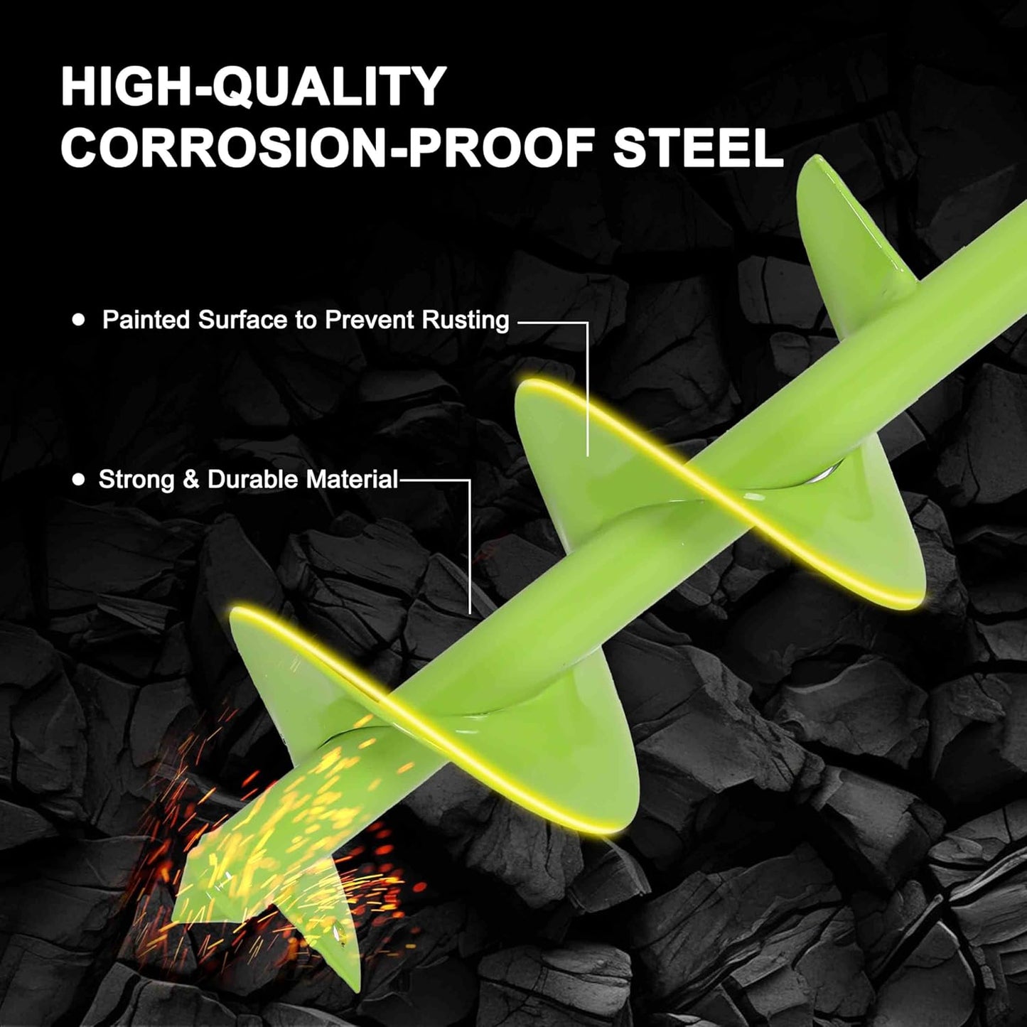 TCBWFY 2 Pack Garden Auger Drill Bit for Planting,3.5"x16" & 1.6"x16.5" Rapid Planter Bulb&Bedding Plant Auger,Earth Drill for 3/8" Hex Drive,Fence Post,Umbrella Hole Digger