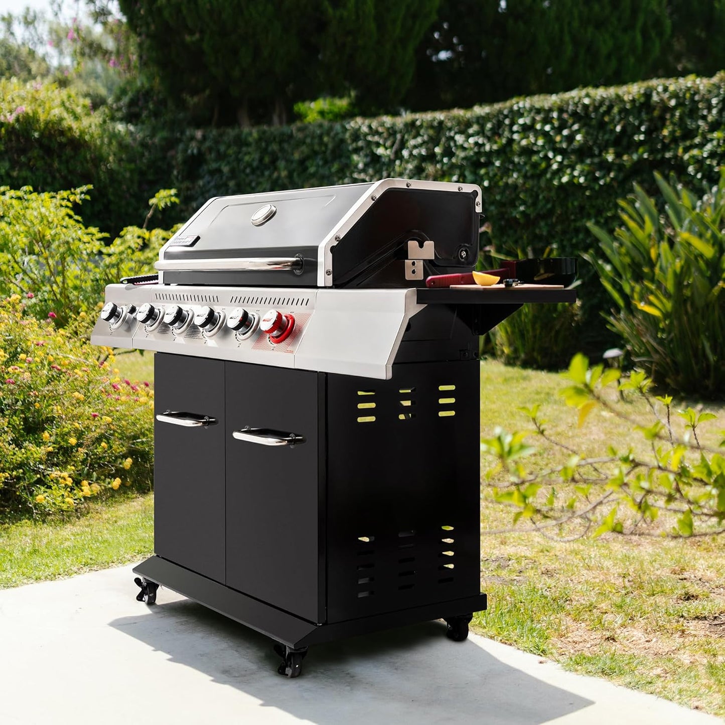 Royal Gourmet GA5404H 5-Burner Propane Gas Grill with Side Burner & Warming Rack, Outdoor BBQ Grill with 64,000 BTUs Output & 738 Sq. in. Cooking Area for Outdoor Barbecue, Black