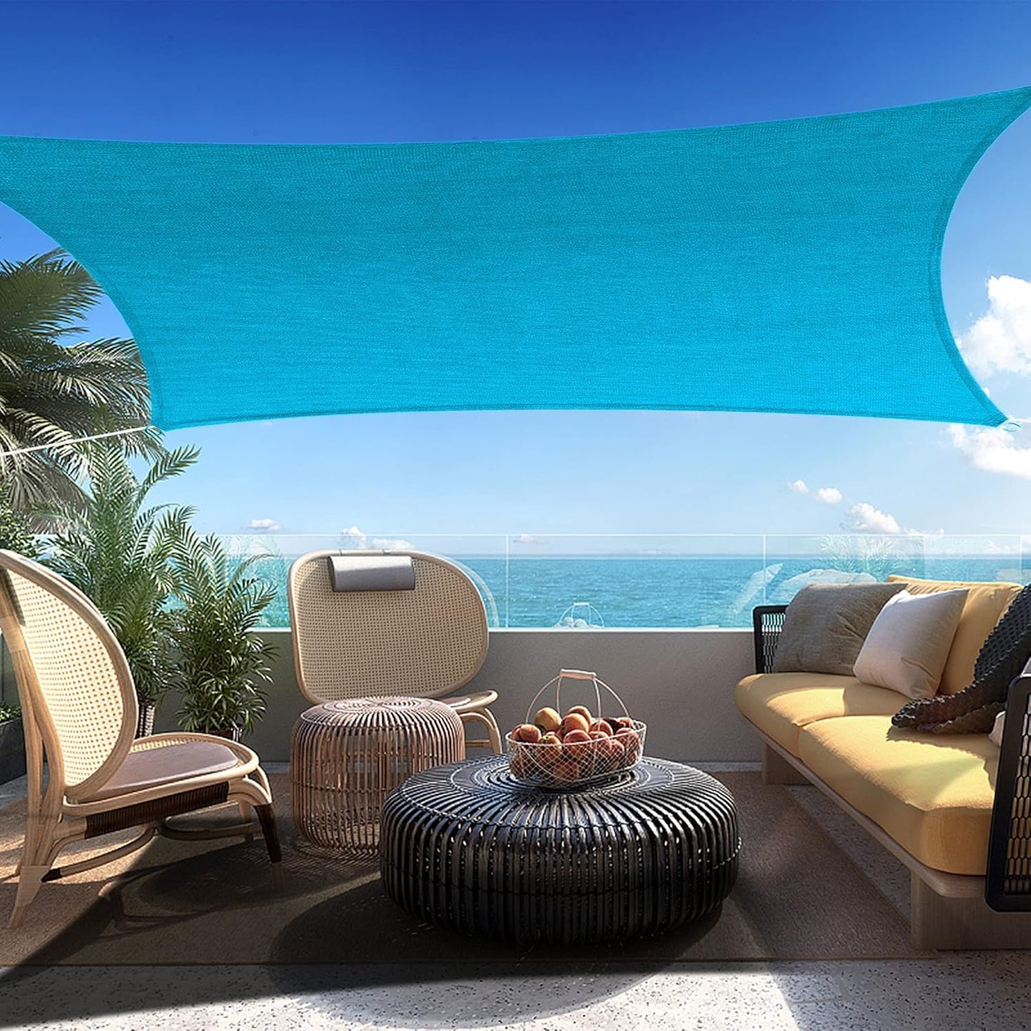 11' x 22' Turquoise Rectangle Sun Shade Sail SSP1212 Canopy Durable Fabric UV Block Awning,We Make Custom Orders
